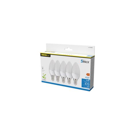 NOVA LAMPADINA LED OLIVA E14 4,9W 6500K 5 PZ