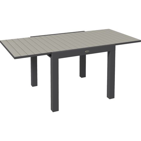Table De Jardin Extensible Aluminium 162x80x75 Cm Pour 4 A 6 Personnes, Pieds Réglables, Lattes Anti-Pluie (1/5)