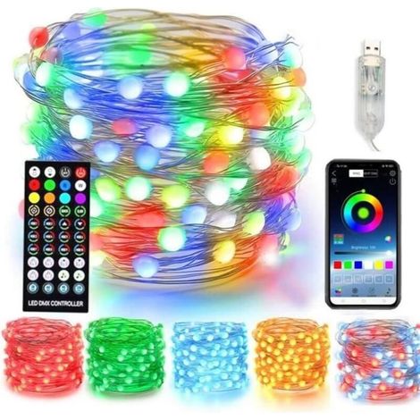 (Multicolor) 5M RGB String Lights - Bluetooth - Remote Control - Waterproof (1/4)