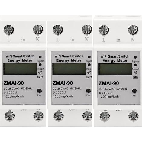 Moniteur d'énergie domestique intelligent Compteur de puissance domestique intelligent wattmètre compteur d'énergie relais de tension Wifi compteur de consommation électrique travail Moniteur d'électr (1/5)