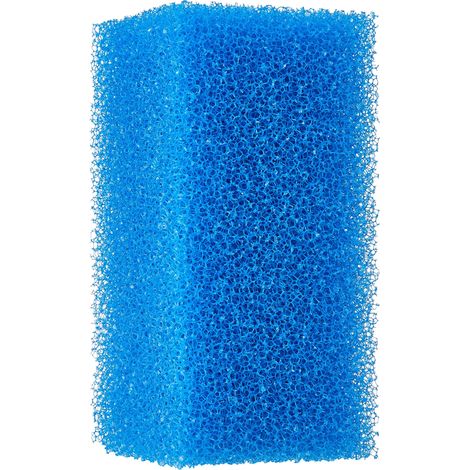 Haquoss Spugna Filtrante, 10 Ppi, Grana Grossa, 20X10X10 cm, blu (1/4)