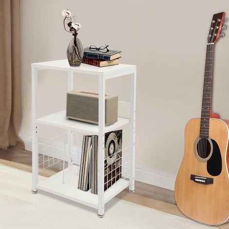 Support de Tourne-Disque 3 Niveaux, Table de Lecteur de Disques, Rangement Vinyles Jusqu'à 100 Albums, Charge Max. 100 lbs, Présentoir à Disques pour Salon, Chambre, Bureau (1/5)