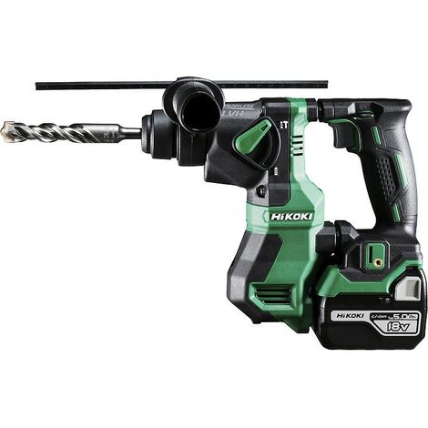 Perforateur SDS-Plus 18V – Moteur Brushless – Force de percussion 1,3J – Capacité béton 18mm – 2 batteries 5Ah – Coffret HIKOKI (1/9)