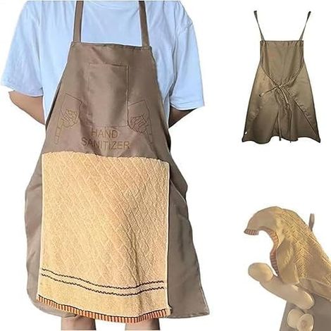 Tablier Homme - 1 Pièce - Polyester - Humour Surprise Poche - Cuisine Fête Cadeau - Taille Unique Noir (1/5)