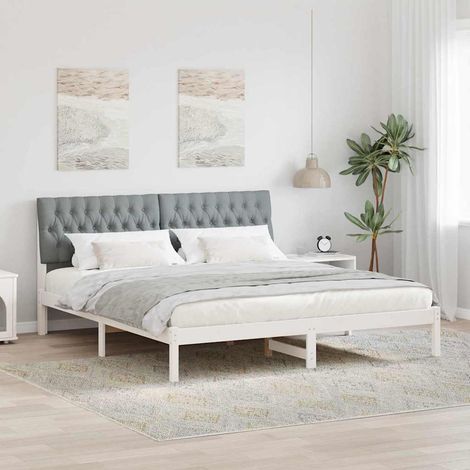 Estructura de Cama con Cabecera Tapizada 180 x 200 cm