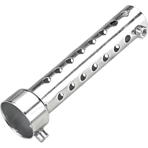 Silencieux d'échappement moto, silencieux turbo sound, 1 pièce, 35 mm, argent, adapté au diamètre du tuyau d'échappement 34 mm - 35 mm (1/5)