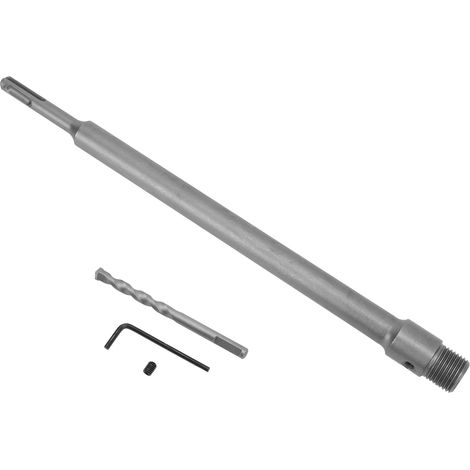 Adaptateur pour carotteuse à béton acier carbone 330mm avec tige ronde, kit perceuse marteau 1 tige 1 foret 1 clé hexagonale 1 écrou (1/5)