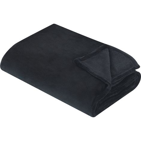 Manta negra 150 x 200 cm poliéster colcha cubrecama suave moderno Bayburt (1/5)