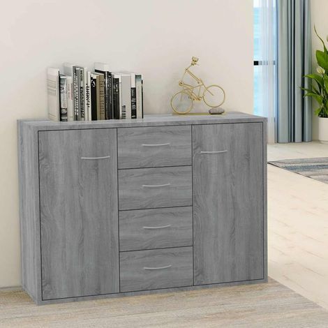 Credenza Grigio Sonoma 88x30x65 cm in Legno Multistrato vidaXL