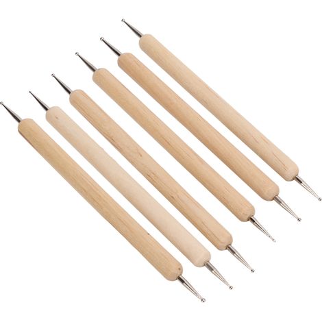 Kit de 6 pièces pour réaliser soi-même un stylo à gaufrer le cuir de vachette, des outils de sculpture sur cuir, un outil à frotter et des outils de modelage pour poupées en pâte polymère. (1/5)