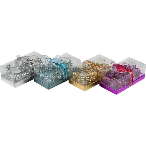 Bougie de Noël en verre 5,5x5, Multicolore