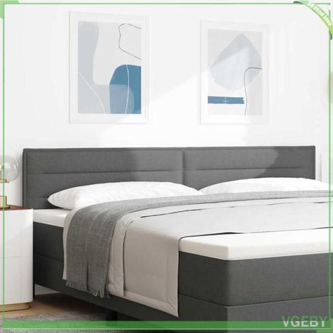 Tête de lit LED - 3338007 - Gris foncé tissu - 200 cm - Bandes LED multicolores USB (1/5)