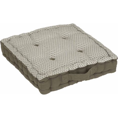 Coussin de sol au style géométrique Vert Olive 40x40 cm