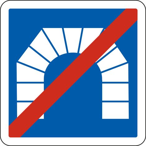 Panneau Fin d’Indication C112 – Fin de tunnel – Carré Classe 1 350 mm – Gamme BRETAGNE (1/5)