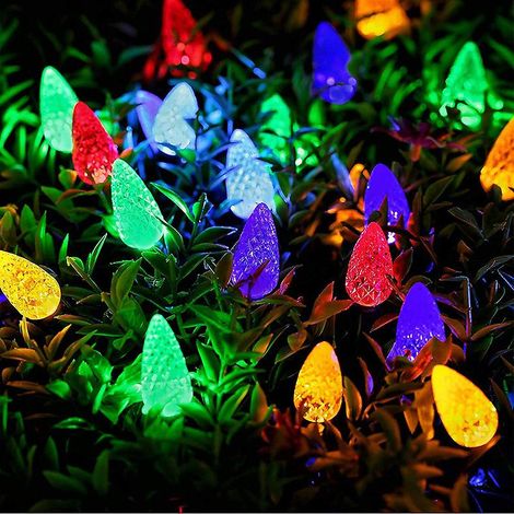 Guirlande lumineuse fraise 50 LED 5 m à piles pour sapin de Noël (1/5)