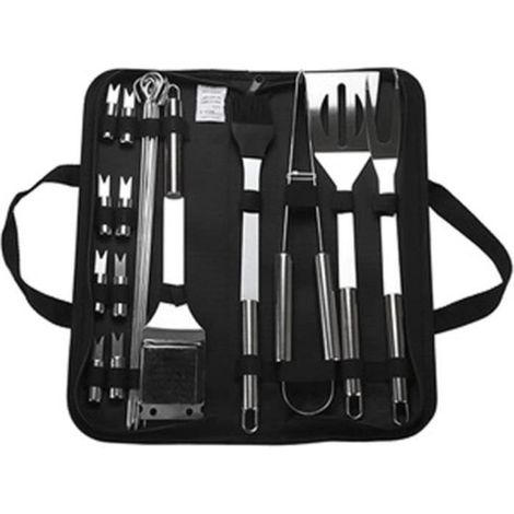 Grillbesteck-Set, Grillbesteck aus Edelstahl, Grillset, Grillpfanne, Campingzubehör (1/4)