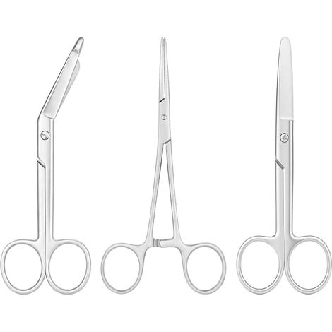 3pcs Ciseaux de Couture Multi-usages, 14cm Ciseaux Courbes, Argent  Ciseaux de Coupe en Acier Inoxydable pour le Bureau, le Ménage, les Travaux Manuels, la Couture (1/5)
