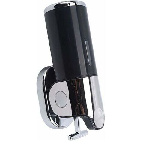 1 x Wall Mounted Soap Dispenser with Wall Mount for Shower Gel, Shampoo, Liquid Soap, Hand Cleaner, Lotion Dispenser for Kitchen, Toilet, Bathroom, Black 24x12x8cm/500ml (1/4)