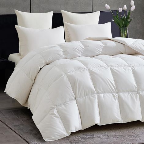 Couette Duvet 135x200cm 50% Duvet 50% Plumes Couette Toute l'année, Housse en 100% Coton, adaptée aux Personnes allergiques (1/5)