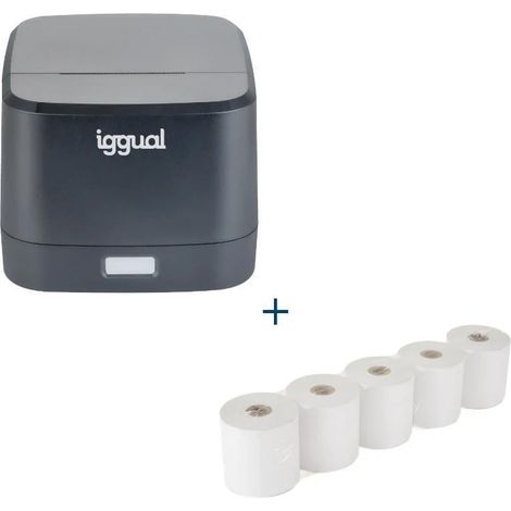 iggual Kit impresora térmica TP EASY 58 + 5 rollos