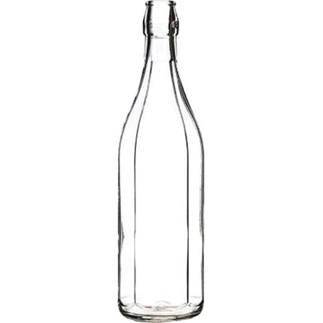 BOTTIGLIA IN VETRO 'COSTOLATA' 1000 ml bianca - tappo 7943200- 20 pezzi - Senza Marca