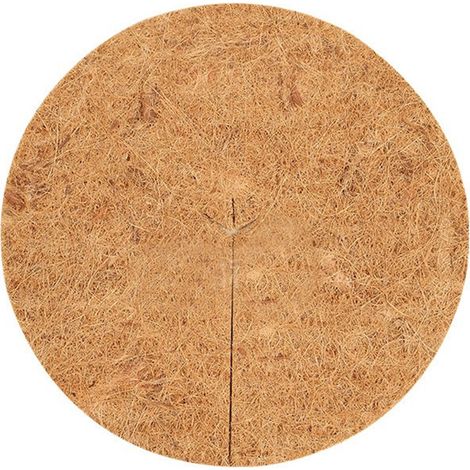 Lot de 6 tapis ronds en fibre de coco, 40 cm de diamètre, barrière anti-mauvaises herbes, doublure pour jardinière (1/4)