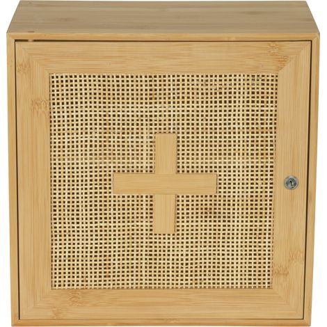 WENKO Armadietto per medicinali Allegre, in bambù e rattan, colore marrone, bambù naturale, rattan naturale (1/5)