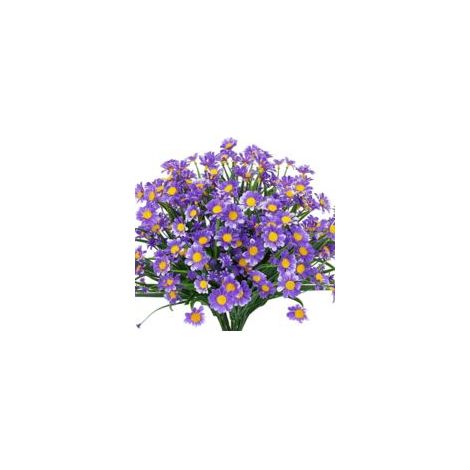 Set di 8 margherite artificiali, fiori artificiali in plastica, resistenti ai raggi UV - Crezuo
