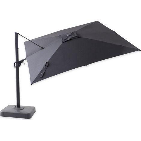 Parasol Déporté Carré Marbella 3 x 3 m toile acrylique Sunbrella Sooty (1/2)