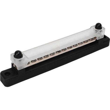 Kit de barre omnibus de distribution d'alimentation à 12 bornes, 2 bornes M6, 12 vis M4, boîte de jonction de batterie, convient aux automobiles, camping-cars, navires et yachts, noir. (1/5)