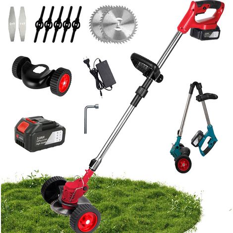 Tondeuse à gazon électrique sans fil 1500 W – 12 000 tr/min, débroussailleuse et coupe-herbe pour pelouse, jardin et cour