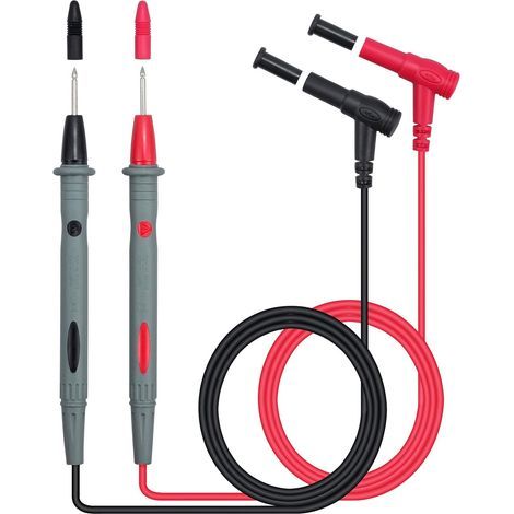 2 PCS 1000V / 10A Multimètre Numérique Sonde Multimètre Câble Câble Sonde Stylo de Multimètre Remplacement Rouge / Noir (1/5)