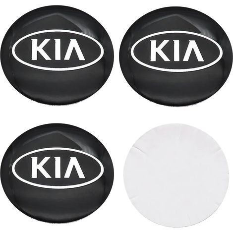 (Ancien autocollant noir DQ, 54 mm pour jante) - 4 autocollants emblème de roue KIA pour voiture, cache-moyeu, accessoires de personnalisation de jantes (1/5)