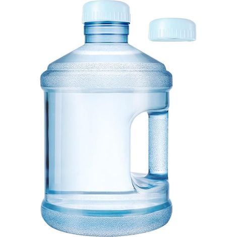 Bouteille d'eau minérale grande capacité (3 l) à petit goulot avec bouchon de rechange, récipient, pour le camping, la voiture et la maison (1/5)