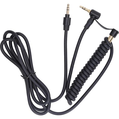 Câble adaptateur audio 1,5m AXU, mâle TRS 3,5mm coudé 90° vers mâle 3,5mm, avec convertisseur stéréo 6,35mm, cordon de connexion (1/5)