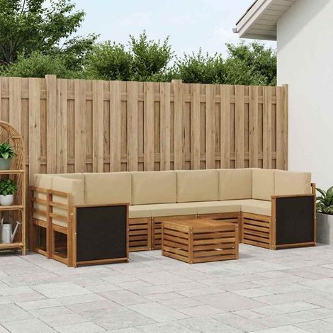 vidaXL Outdoor-Sofagarnitur 8 pcs Natur und Beige Massivholz Akazie (1/5)