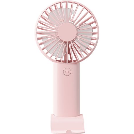 Ventilador portátil – Tres velocidades ajustables – Nivel de ruido inferior a 36 decibelios – Dimensiones9,5 x 3,4 x 18,5 cm – Material HIPS – Rosa (1/5)