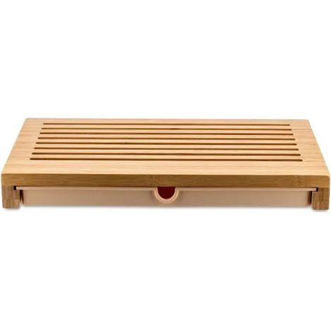 Tabla de cortar Alessi Sbriciola con cajón, madera de bambú, 42 x 27 cm (1/4)