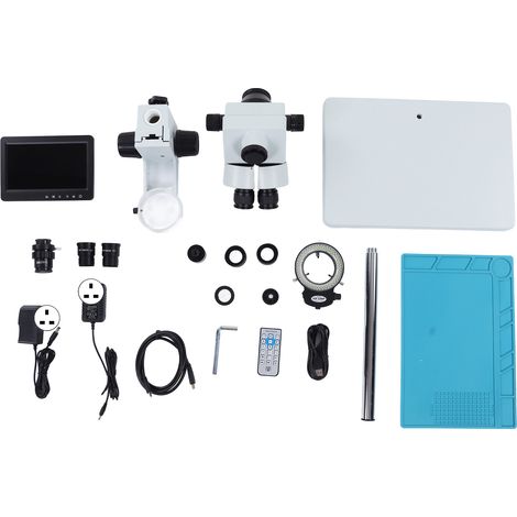 Microscope numérique trinoculaire 7 pouces écran LCD 26 mégapixels sortie HDMI 1080P USB prise UK (1/5)