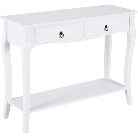 Table Console, Design Élégant, Rangement Fonctionnel, Blanc (1/2)