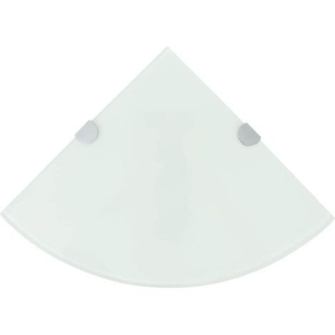 vidaXL Estantes esquina 2 uds soportes cromados vidrio blanco 35x35 cm (1/5)