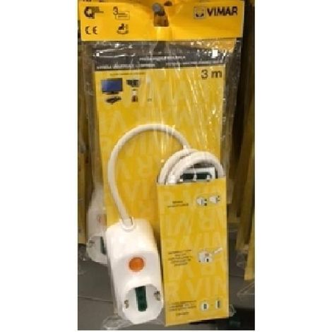 Vimar FP00511.L.B Presa Universale, 2P17/11 e Spb17, 3 m Bianco
