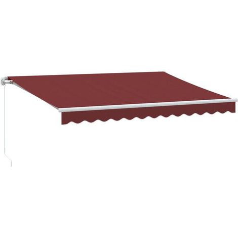 Store banne rétractable manuellement, bordeaux, 350 x 250 cm (1/5)