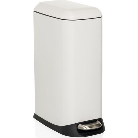 Collecteur de déchets / poubelle CLEAN SLIM 20 L acier blanc hjh OFFICE