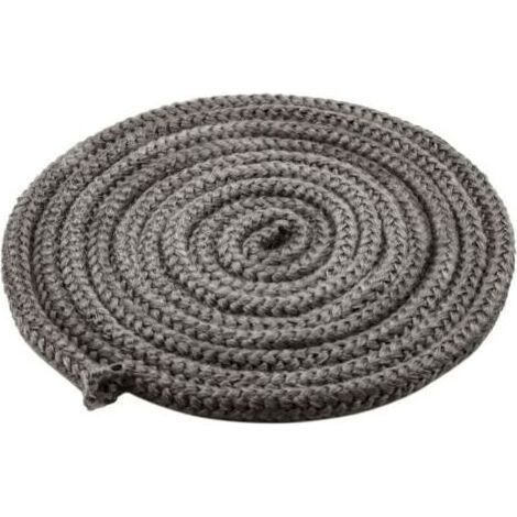 Cordon d'étanchéité pour cheminée 10 mm x 4 m, corde en fibre de verre ignifugée pour poêles, cheminées, fours et chaudières, résistant à la chaleur jusqu'à 450–550 °C, noir (1/4)