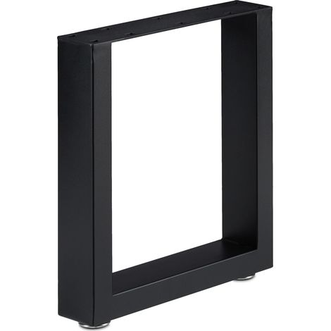 Set di 2 gambe da tavolo in acciaio nero per tavolino da cucina design industriale 43 x 30 cm in acciaio nero 130010091