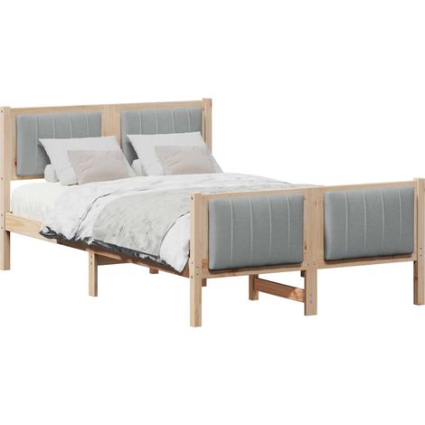 Maison Exclusive - Cadre de lit avec tête de lit Marron et gris clair 120 x 190 cm