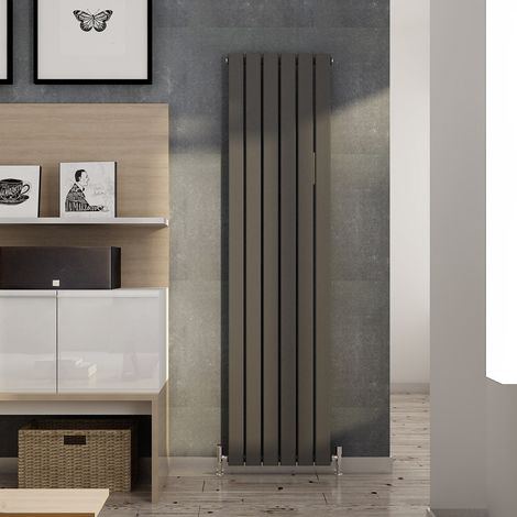 ELEGANT Vertical Column Radiator 1800 x 452 mm Anthracite Single Flat Panel Designer Bathroom Radiator (1/5)