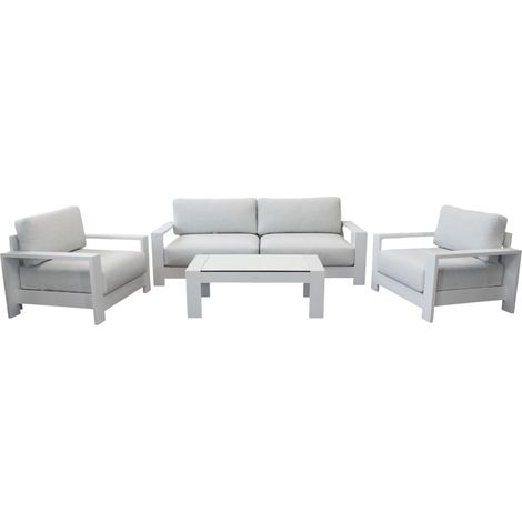 FEDRA - salotto con struttura in alluminio bianco o antracite (1/4)