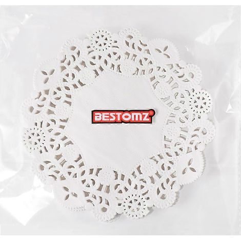 Napperons en papier absorbant l'huile Bestomz, bloc de papier à gâteau, 100 pièces, dentelle blanche (1/5)